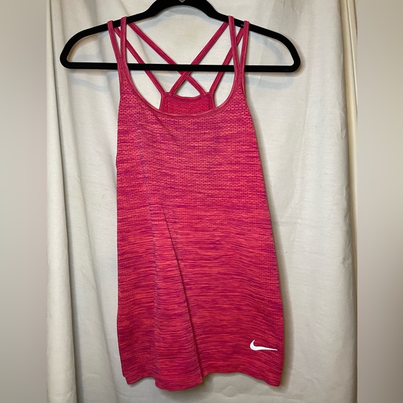 Nike DriFit Red Pink Heather Look Athletic Tank Top Size S - Picture 2 of 8
